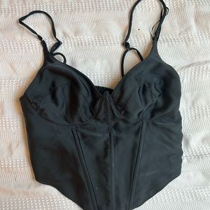 urban outfitters black corset, size small